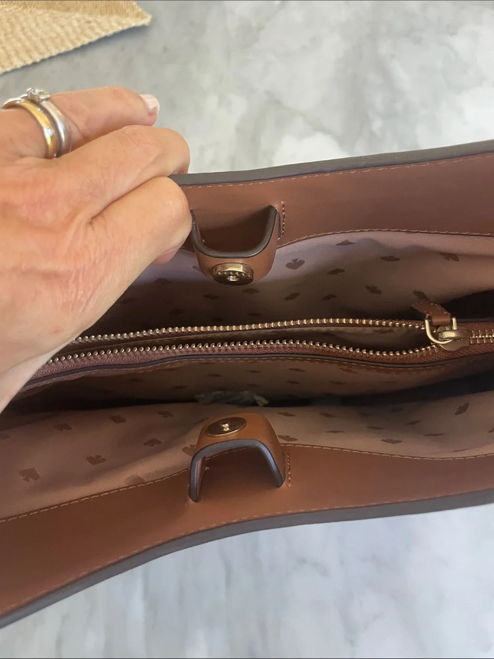 Kate Spade $354 Aster hobo shoulder bag tan warm gingerbread